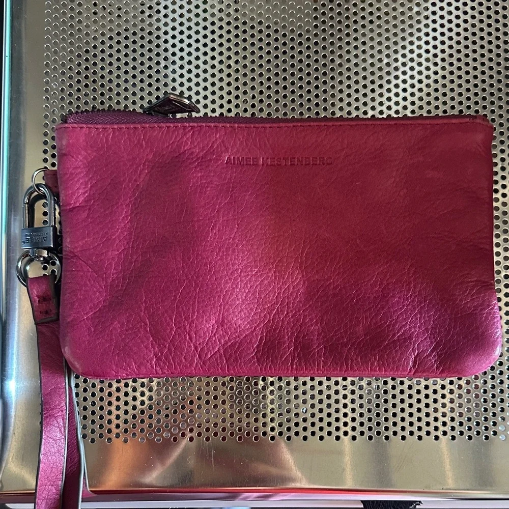 Aimee Kestenberg Fuchsia Leather Wristlet
